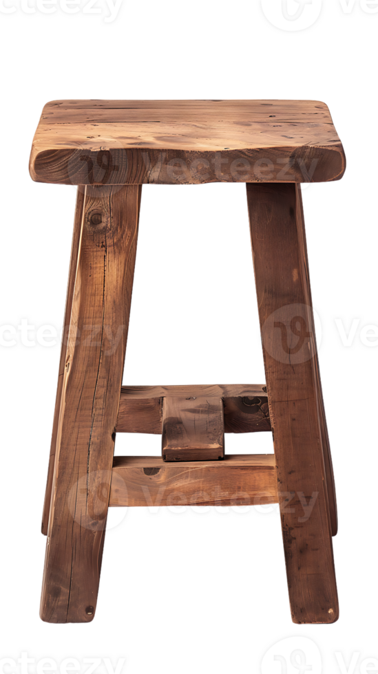 wooden rectangular stool isolated against a transparent background png