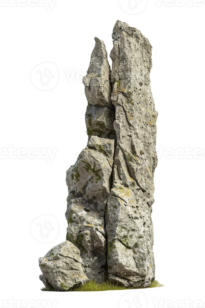 Spike rock formation, isolated against a transparent background png
