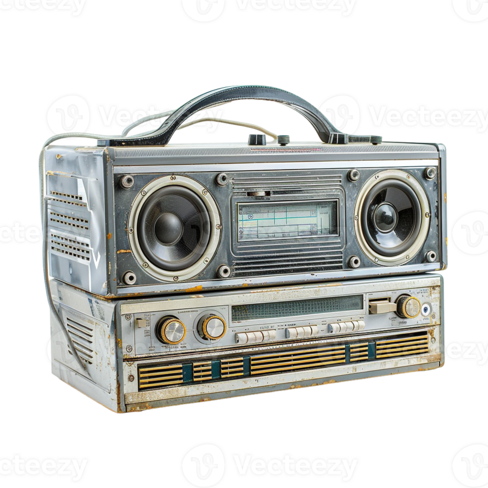 radio electronics boombox stereo isolated against a transparent background png