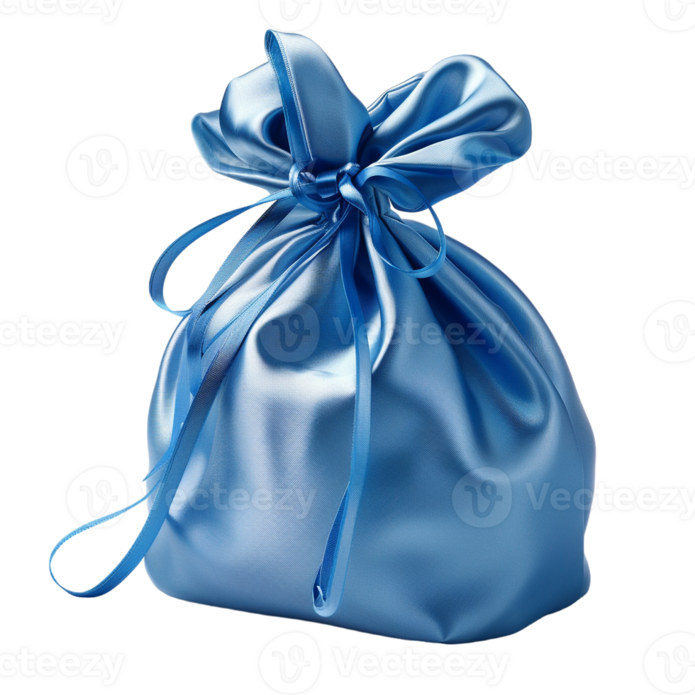 silk bag with a ribbon isolated against a transparent background png