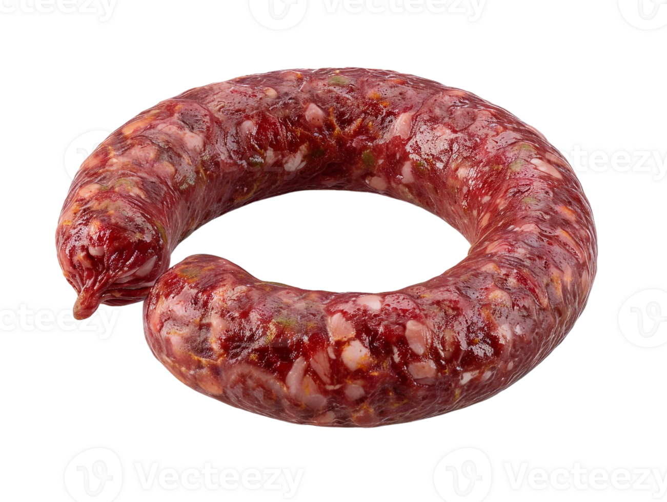 Raw Hungarian sausage, isolated against a transparent background png