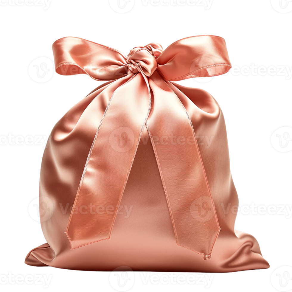 silk bag with a ribbon isolated against a transparent background png