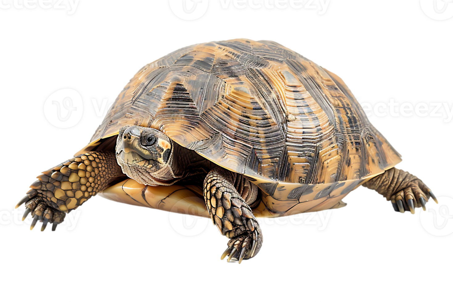 Turtle alone against transparent backdrop png