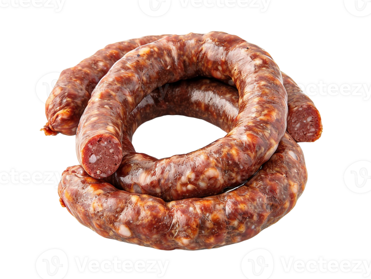 Raw Hungarian sausage, isolated against a transparent background png