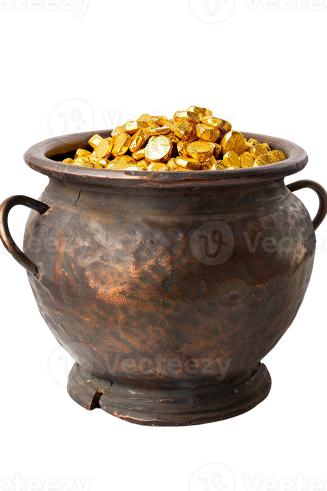Pot of gold isolated on transparent background png