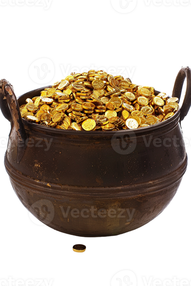 Pot of gold isolated on transparent background png
