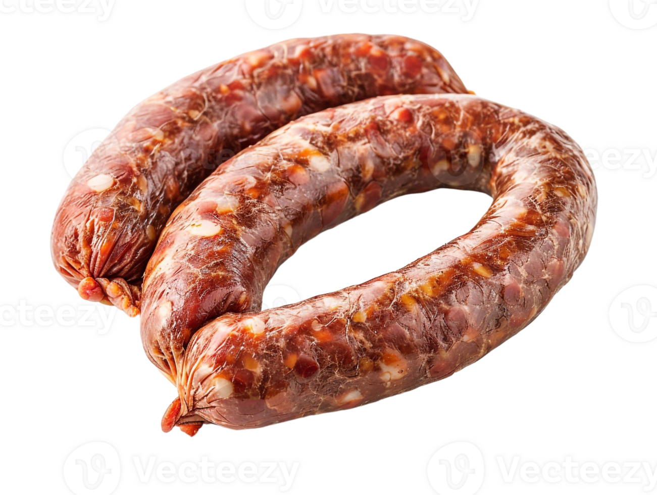 Raw Hungarian sausage, isolated against a transparent background png