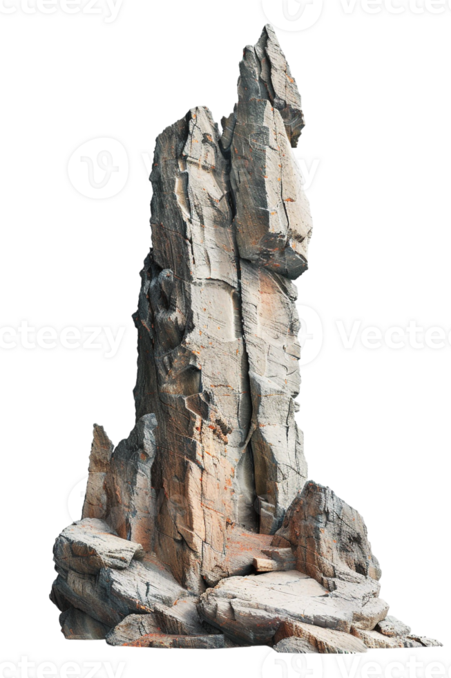 Spike rock formation, isolated against a transparent background png