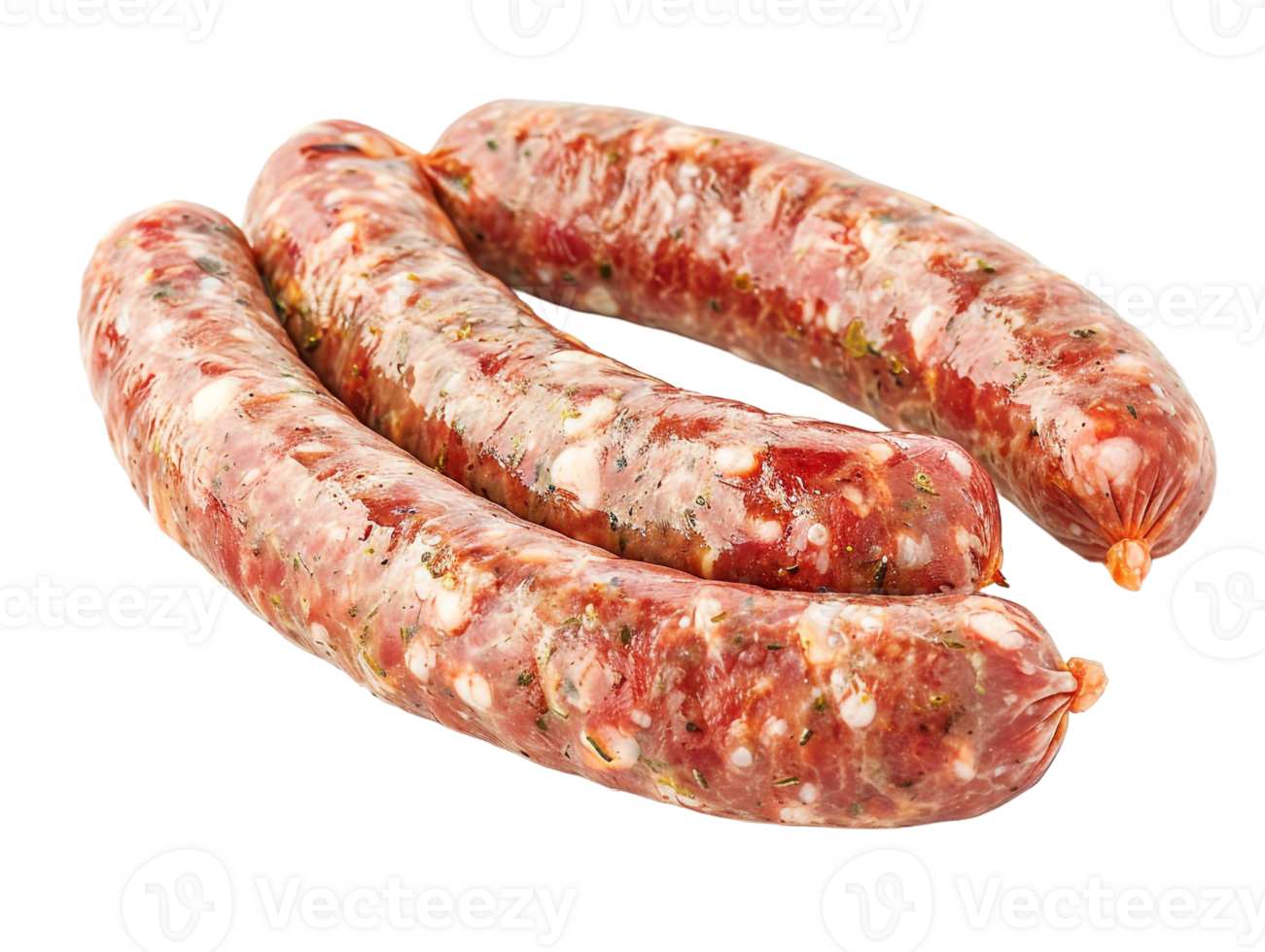 Raw Hungarian sausage, isolated against a transparent background png