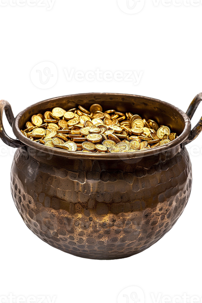 Pot of gold isolated on transparent background png