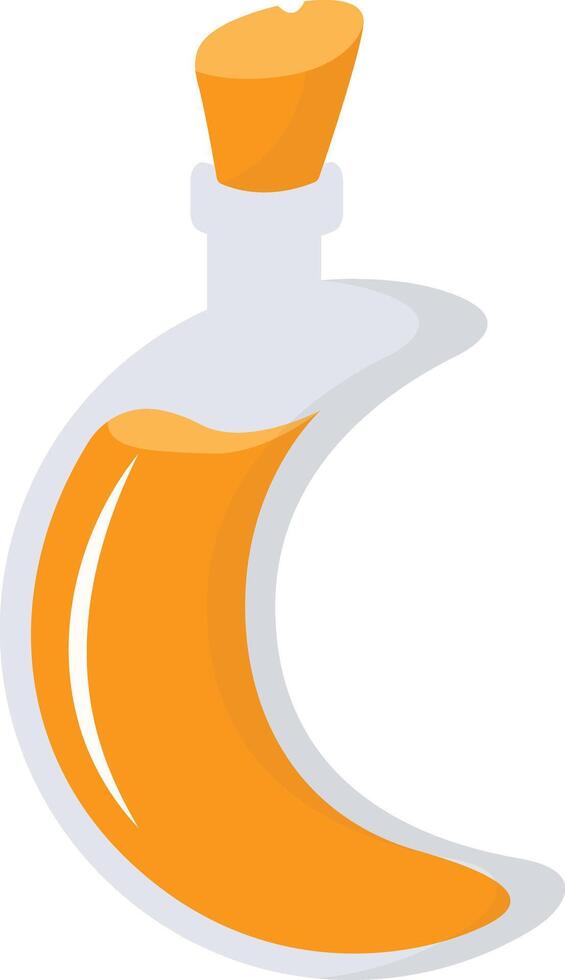 Magic Bottle Potion with Liquid. Isolated on White Background. Illustration in Cartoon Design Concept. vector
