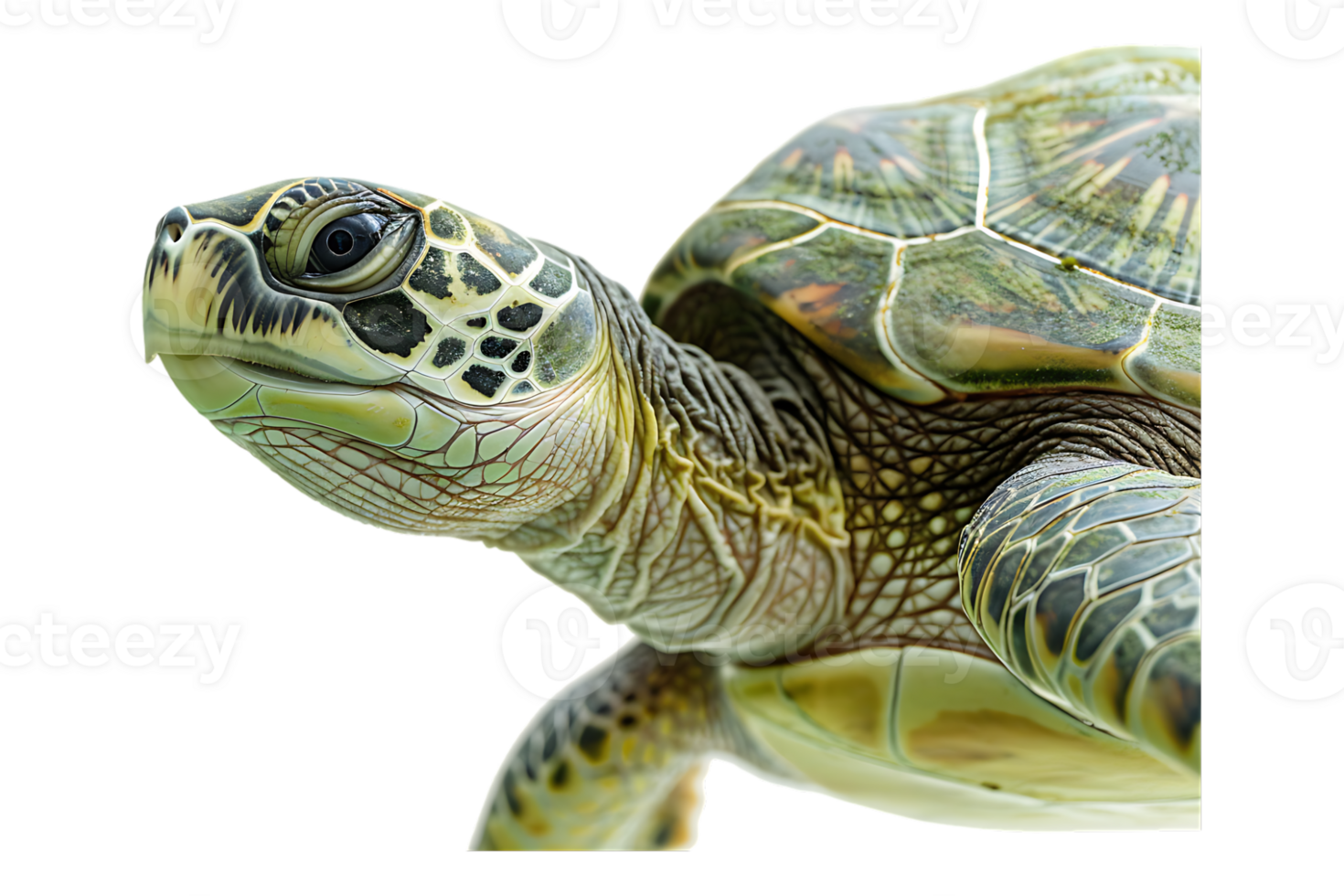 Turtle alone against transparent backdrop png