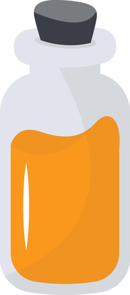 Magic Bottle Potion with Liquid. Isolated on White Background. Illustration in Cartoon Design Concept. vector