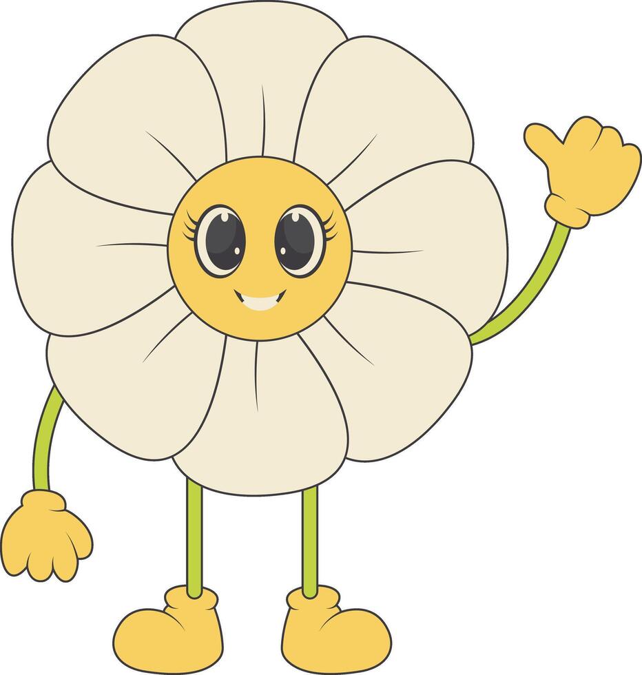 Groovy Hippie Psychedelic Character. Cartoon Illustration vector
