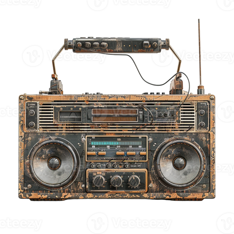 radio electronics boombox stereo isolated against a transparent background png