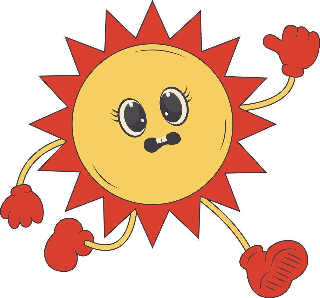 Groovy Hippie Psychedelic Character. Cartoon Illustration vector