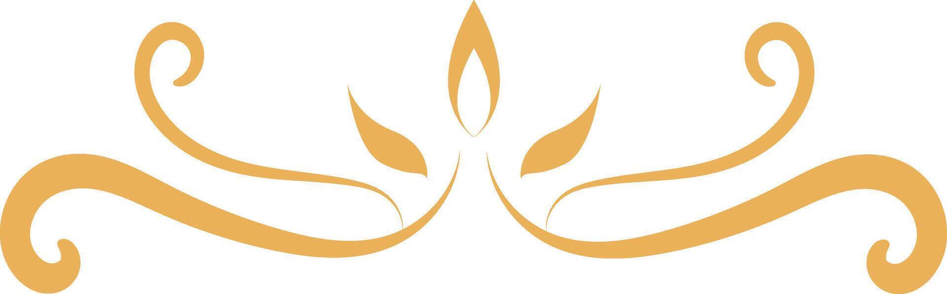Eastern Islamic Flower Divider Icon. Isolated on White Background. Illustration in Abstract Design. vector