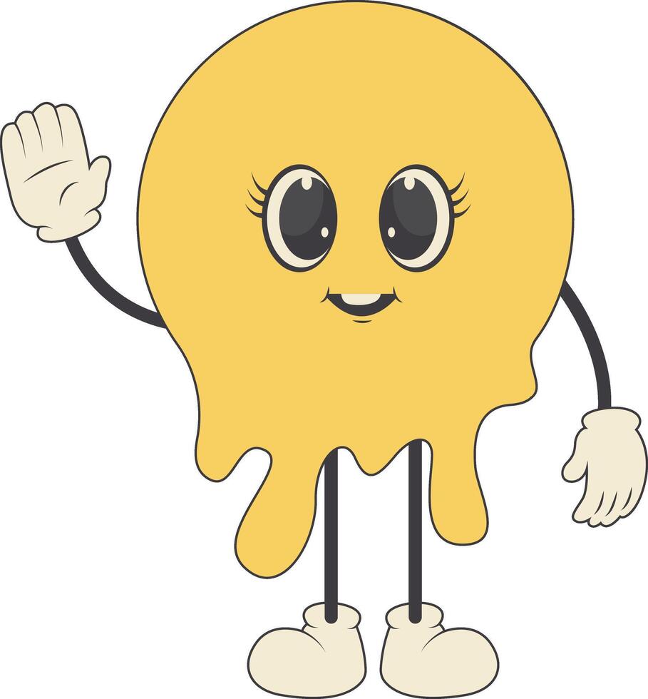 Groovy Hippie Psychedelic Character. Cartoon Illustration vector