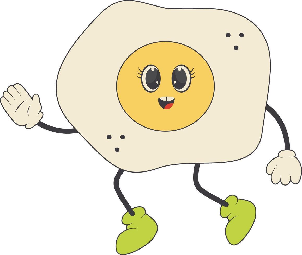 Groovy Hippie Psychedelic Character. Cartoon Illustration vector