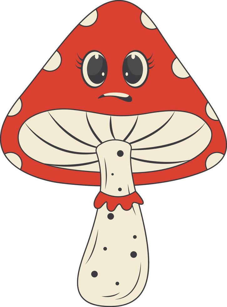 Groovy Hippie Psychedelic Character. Cartoon Illustration vector