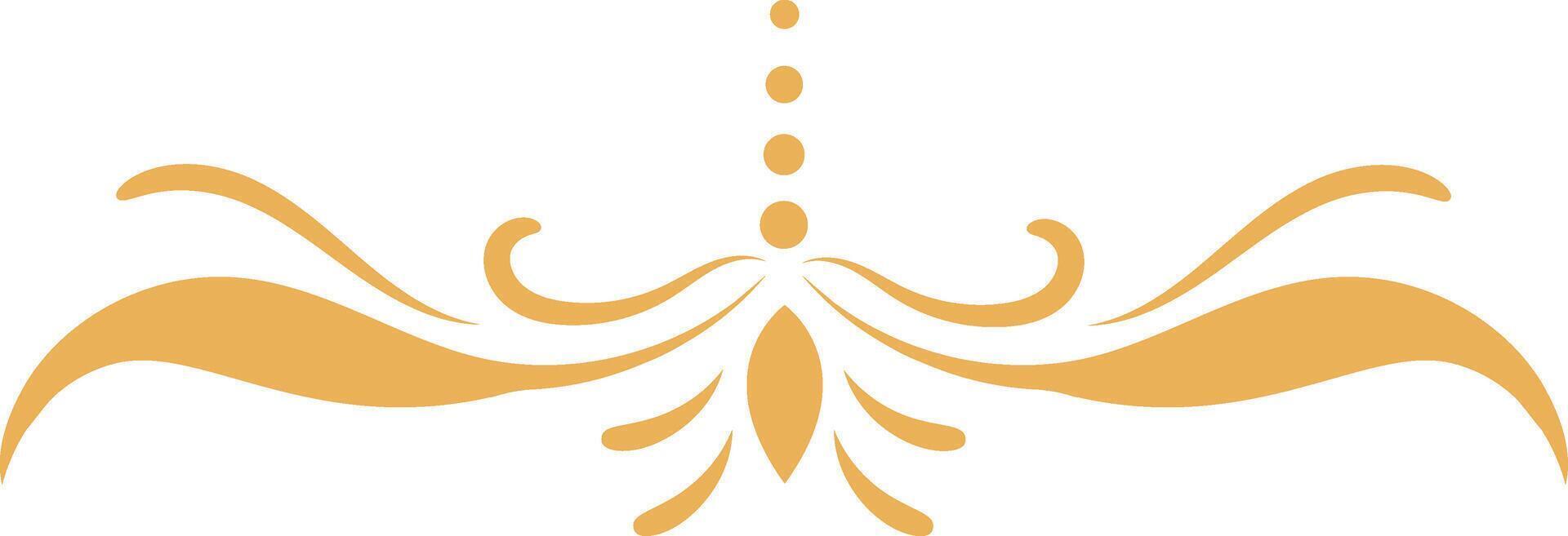 Eastern Islamic Flower Divider Icon. Isolated on White Background. Illustration in Abstract Design. vector
