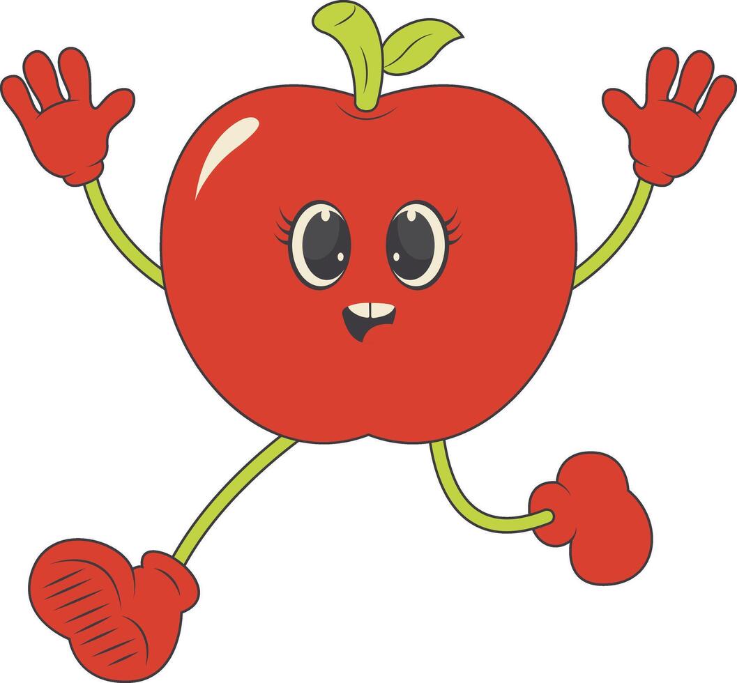 Groovy Hippie Psychedelic Character. Cartoon Illustration vector