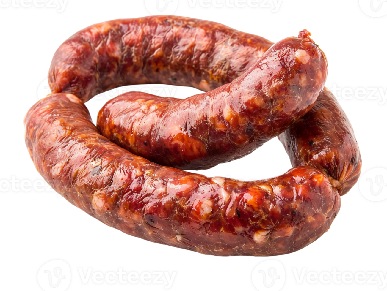 Raw Hungarian sausage, isolated against a transparent background png
