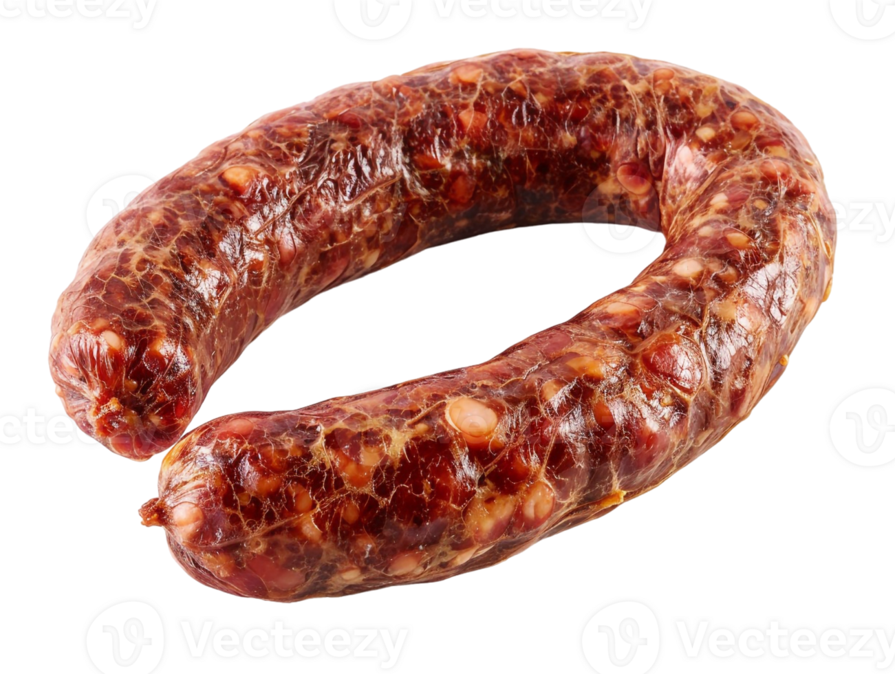 Raw Hungarian sausage, isolated against a transparent background png