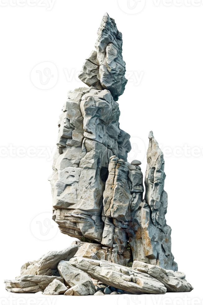 Spike rock formation, isolated against a transparent background png