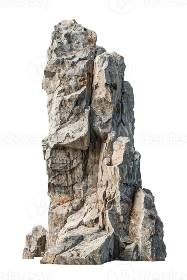 Spike rock formation, isolated against a transparent background png