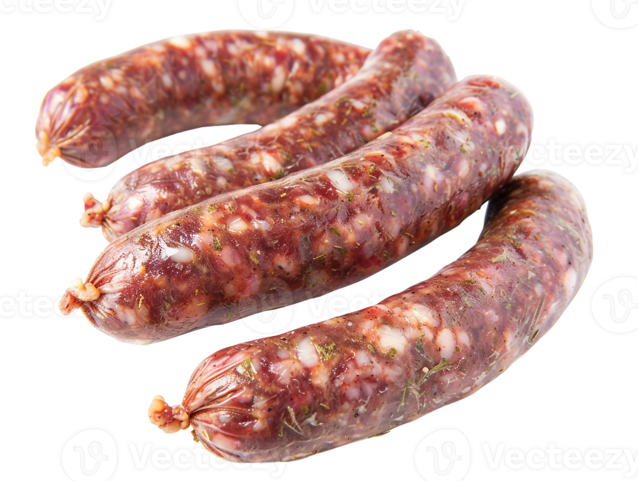 Raw Hungarian sausage, isolated against a transparent background png