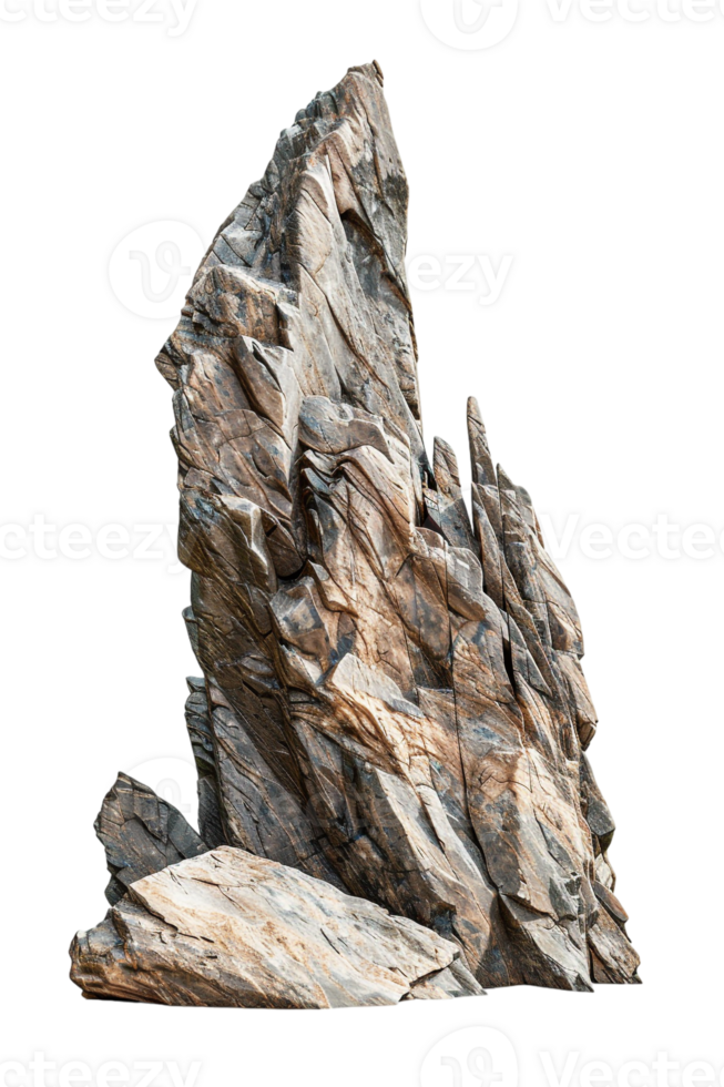 Spike rock formation, isolated against a transparent background png