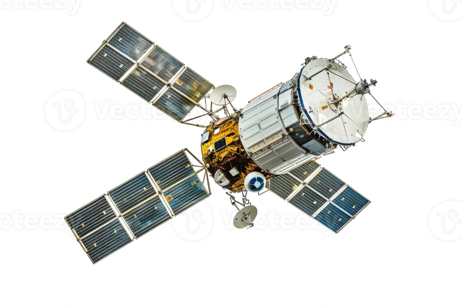 space satellite isolated on a transparent background in high resolution png