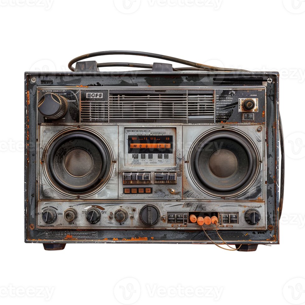 radio electronics boombox stereo isolated against a transparent background png