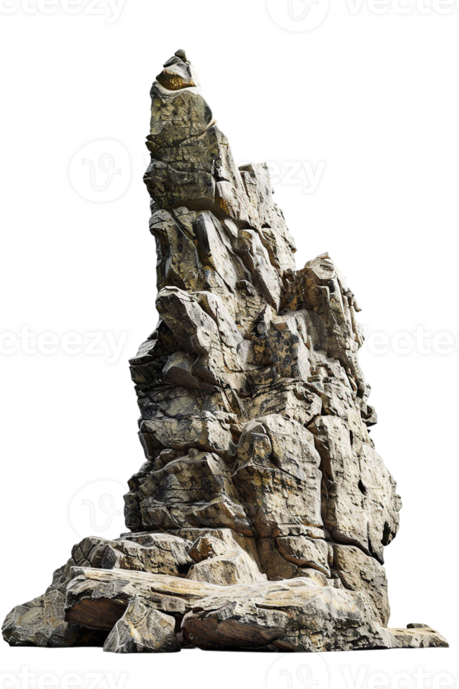 Spike rock formation, isolated against a transparent background png