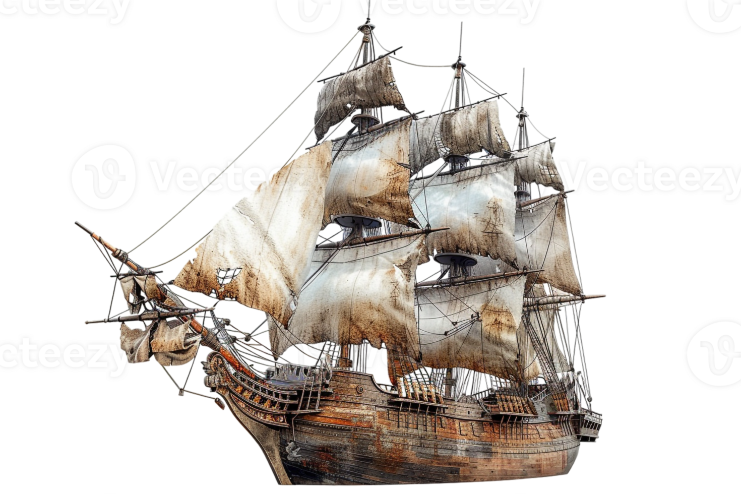 pirate ship isolated against a transparent background png