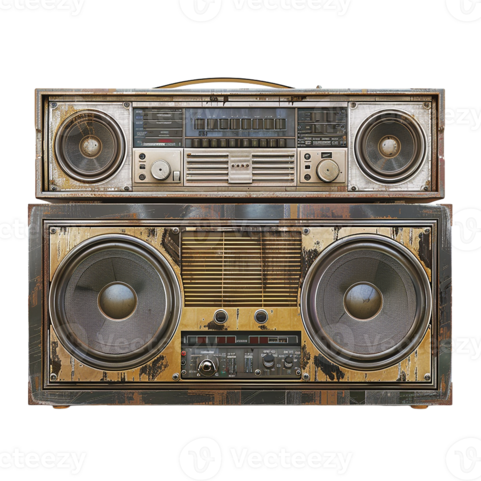 radio electronics boombox stereo isolated against a transparent background png