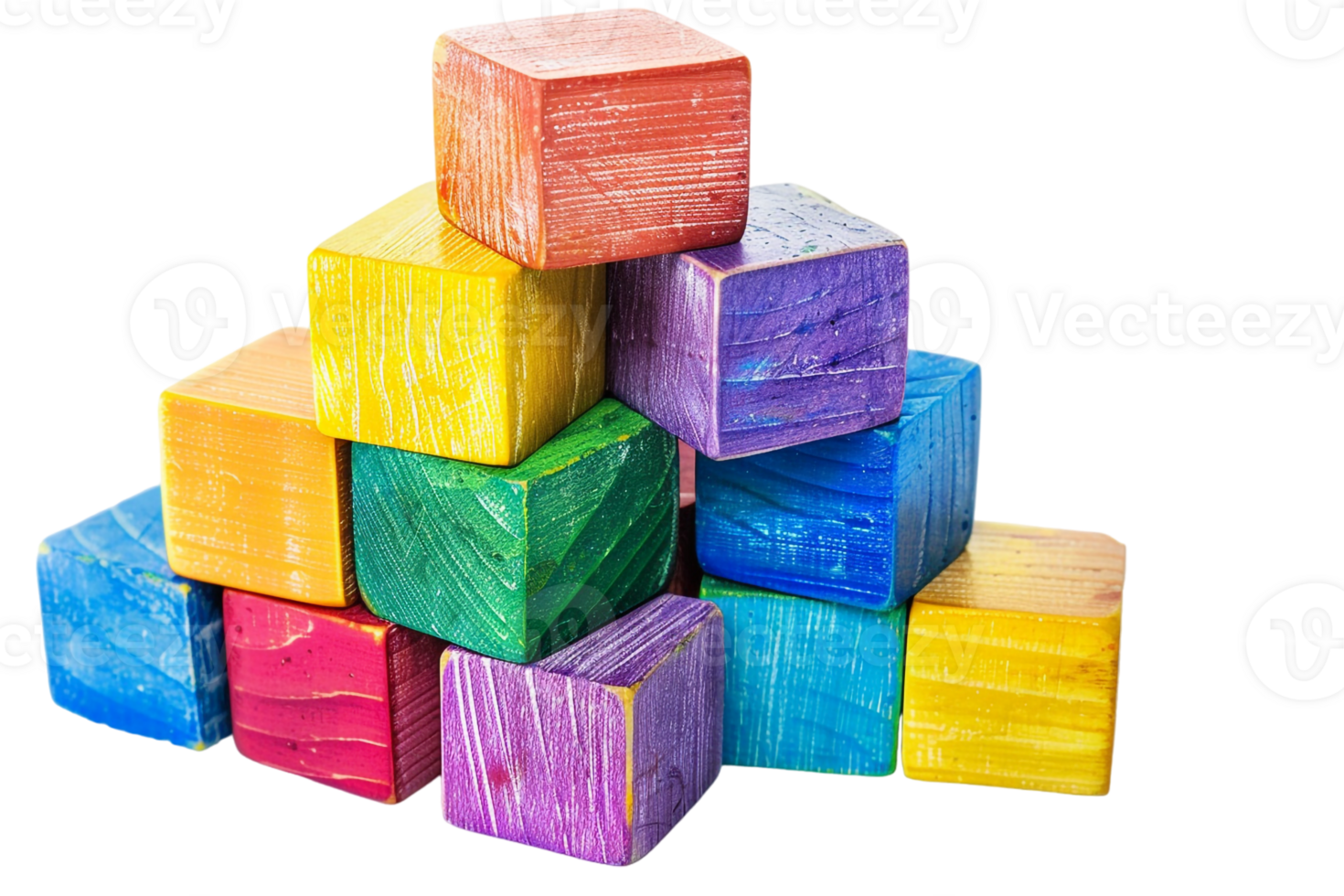 stack of colorful toy blocks, set against a transparent background png