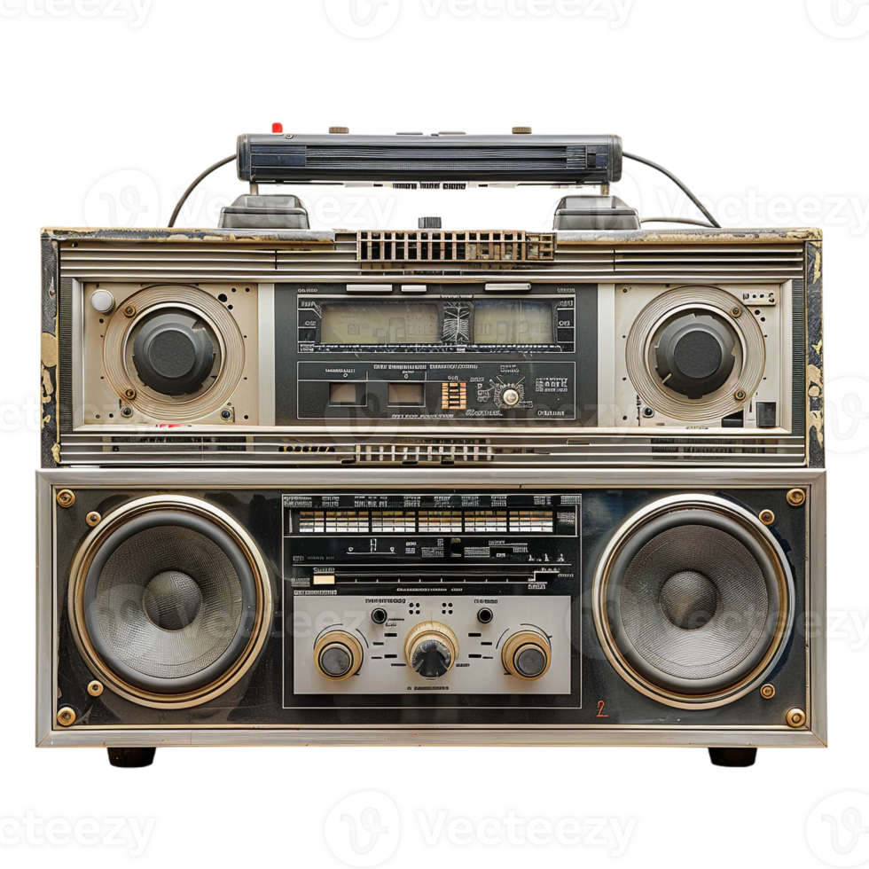 radio electronics boombox stereo isolated against a transparent background png