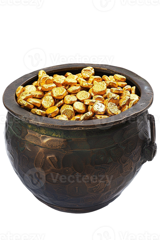 Pot of gold isolated on transparent background png