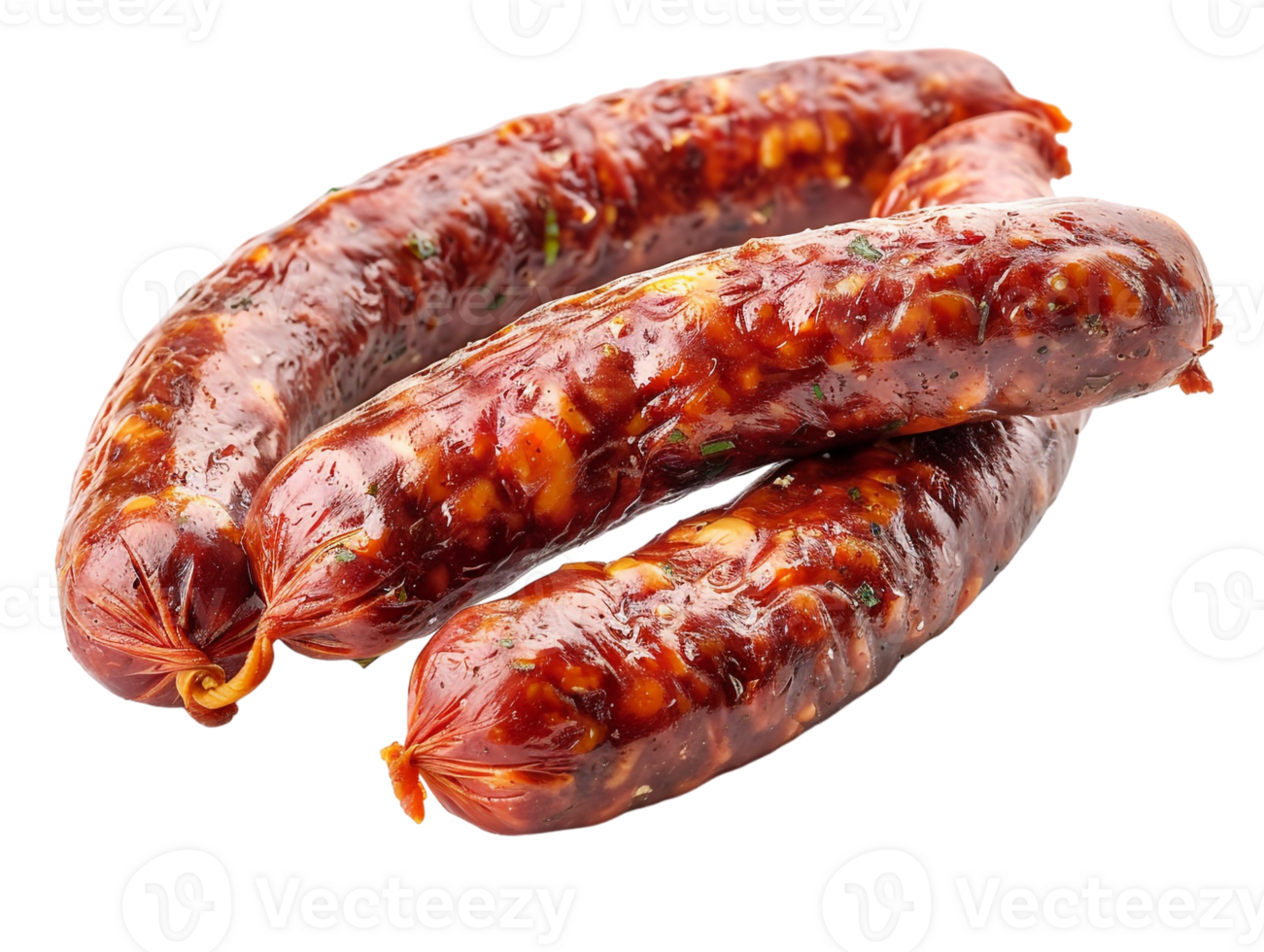 Raw Hungarian sausage, isolated against a transparent background png