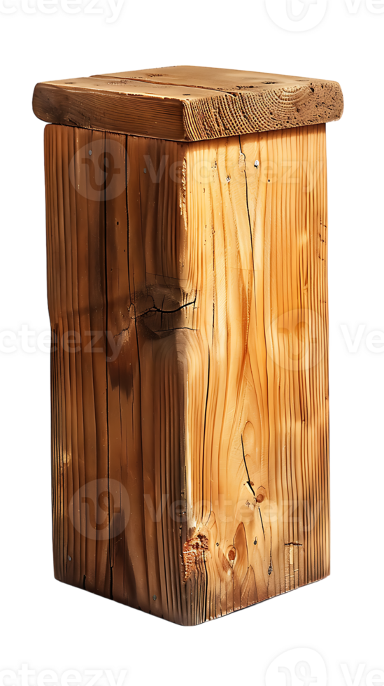 wooden rectangular stool isolated against a transparent background png