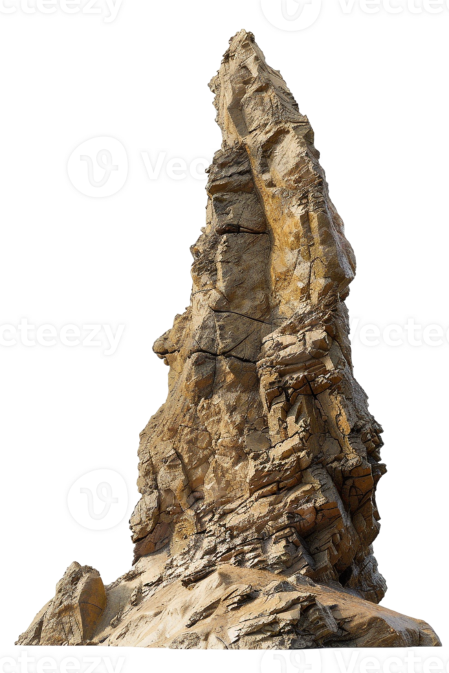 Spike rock formation, isolated against a transparent background png