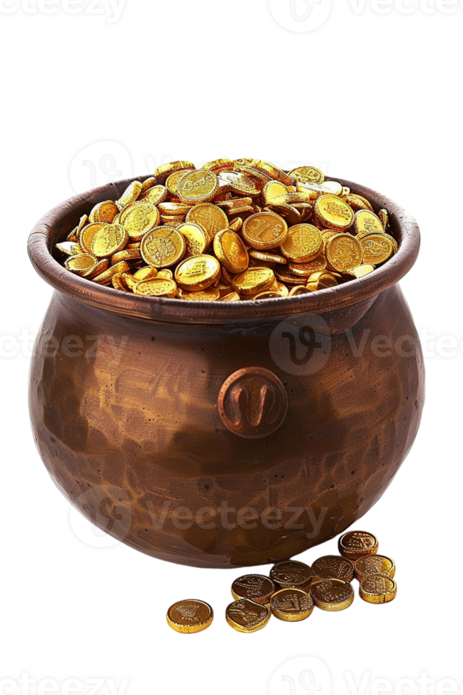 Pot of gold isolated on transparent background png