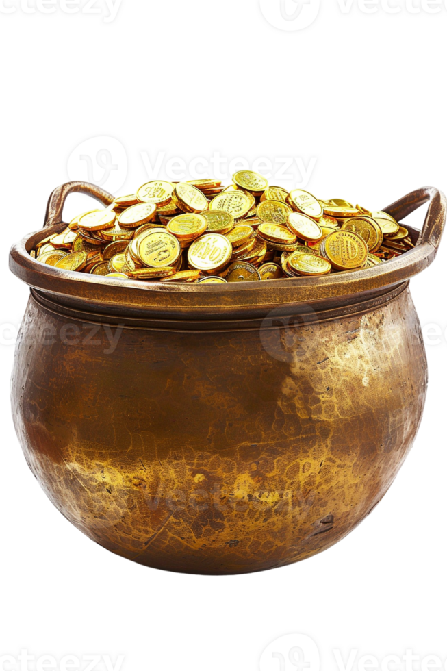 Pot of gold isolated on transparent background png