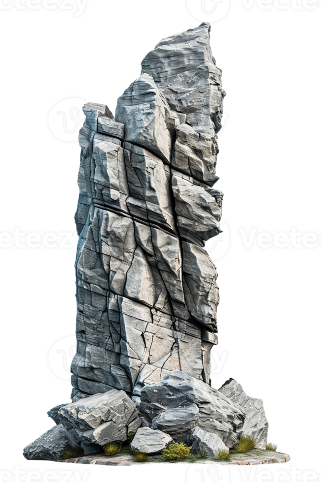 Spike rock formation, isolated against a transparent background png