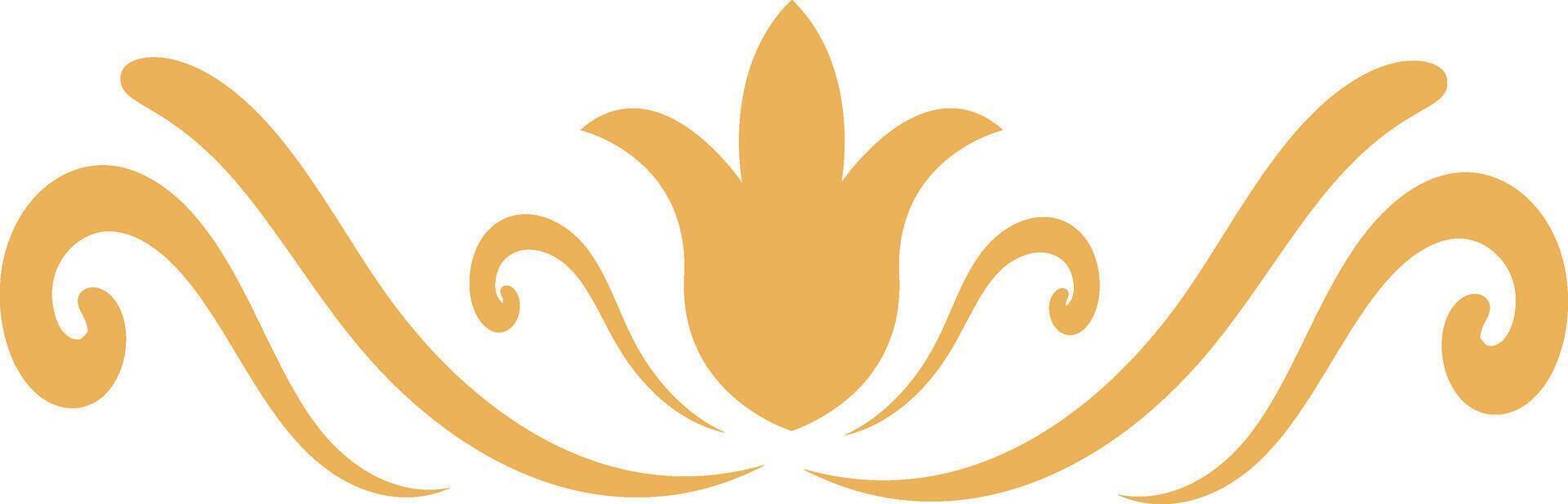 Eastern Islamic Flower Divider Icon. Isolated on White Background. Illustration in Abstract Design. vector