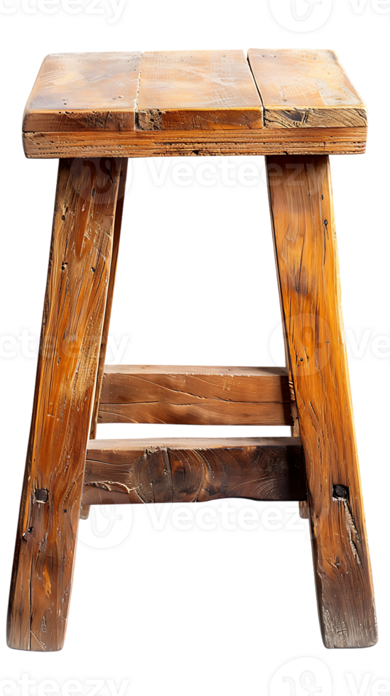 wooden rectangular stool isolated against a transparent background png