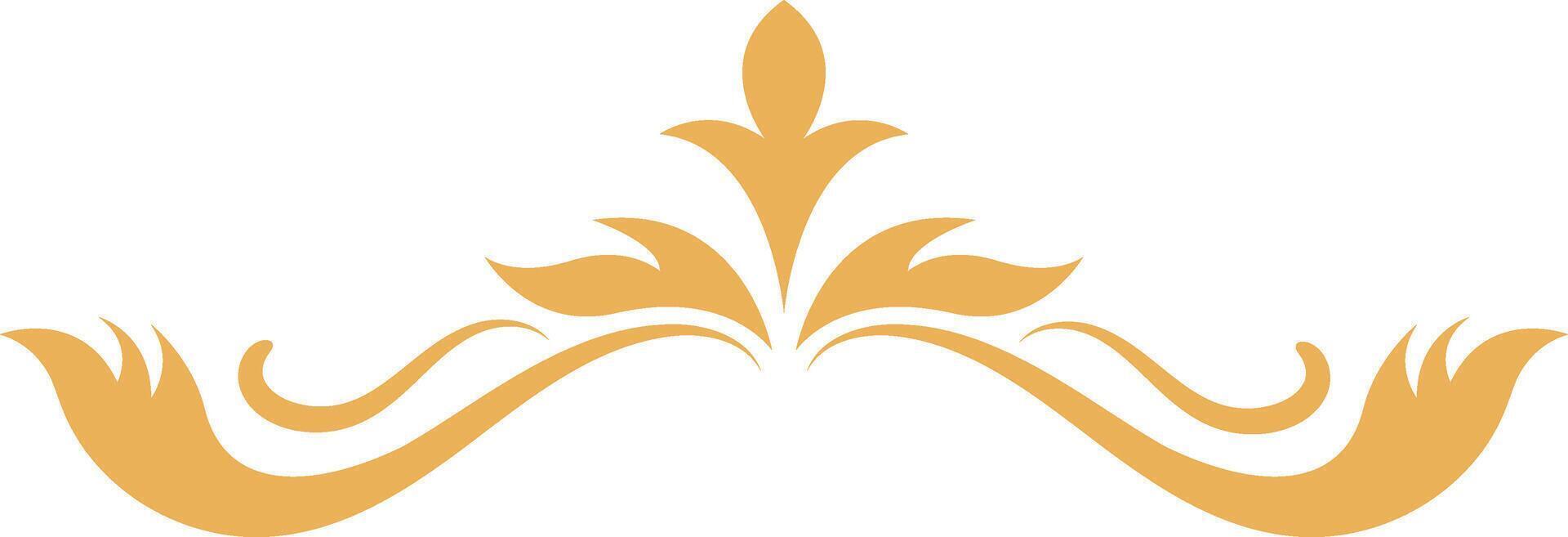 Eastern Islamic Flower Divider Icon. Isolated on White Background. Illustration in Abstract Design. vector