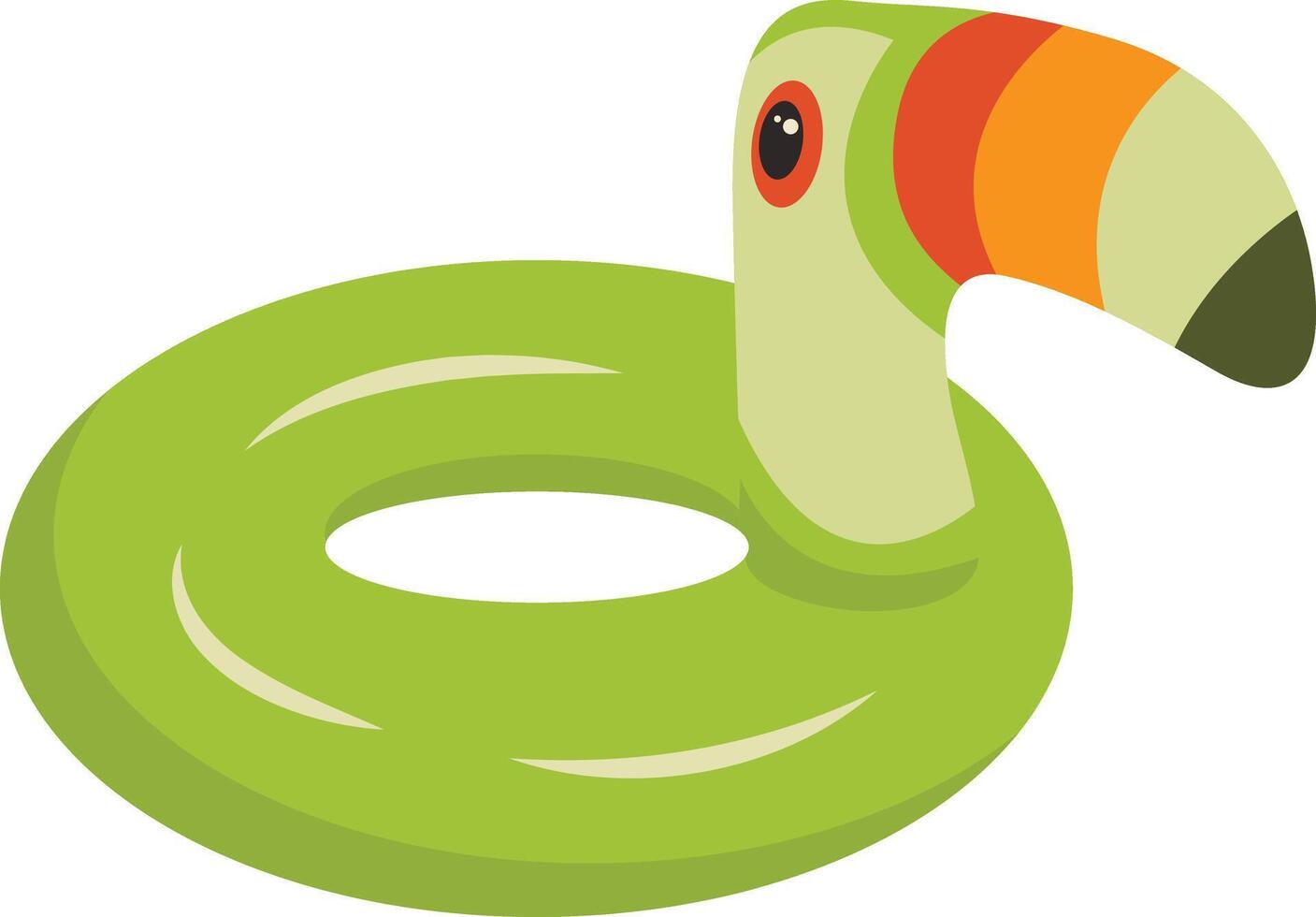 Rubber Inflatable Ring Illustration in Minimalist Cartoon Design. Circle Lifebuoy for Swimming vector